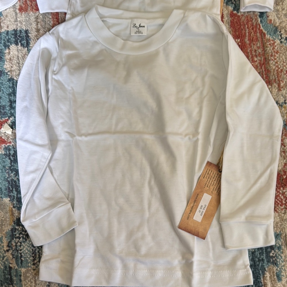 Long Sleeve White Kids Tee